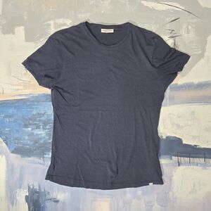 Orlebar Brown Basic Navy Blue TShirt Size Large Cotton Lightweight Made Portugal